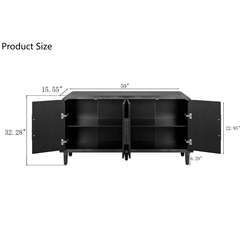 Buffet 59 po 59 po, Noir