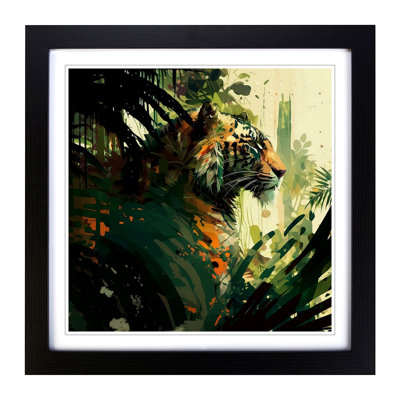 Jungle Gestural No.1 - Single Picture Frame Print on Wood