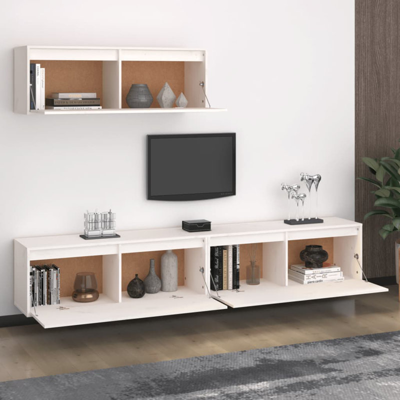 Solid Wood TV Stand , White
