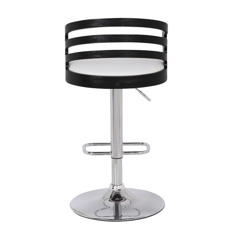Tabouret de bar pivotant avec coussin Modern, Siège blanc / structure noire