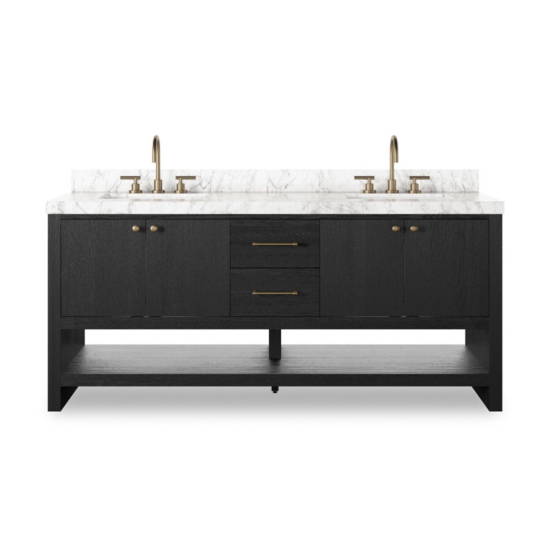 Anthem Double Vanity-Carrara Marble, Black
