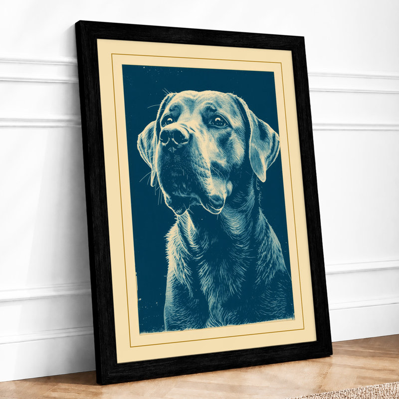 Gentle Labrador Portrait Vintage - Print, Black, A3 - 42.0 x 29.7 cm