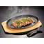 Judge, Sizzle & Serve - Cast Iron Platter on Server Board