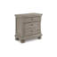 Table de chevet Ryno, 2 tiroirs, plateau coulissant, boutons ronds en nickel, gris