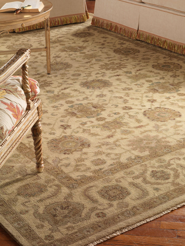 Mcgee Wool Oriental Area Rug in Ivory, Rectangle 6' x 9'