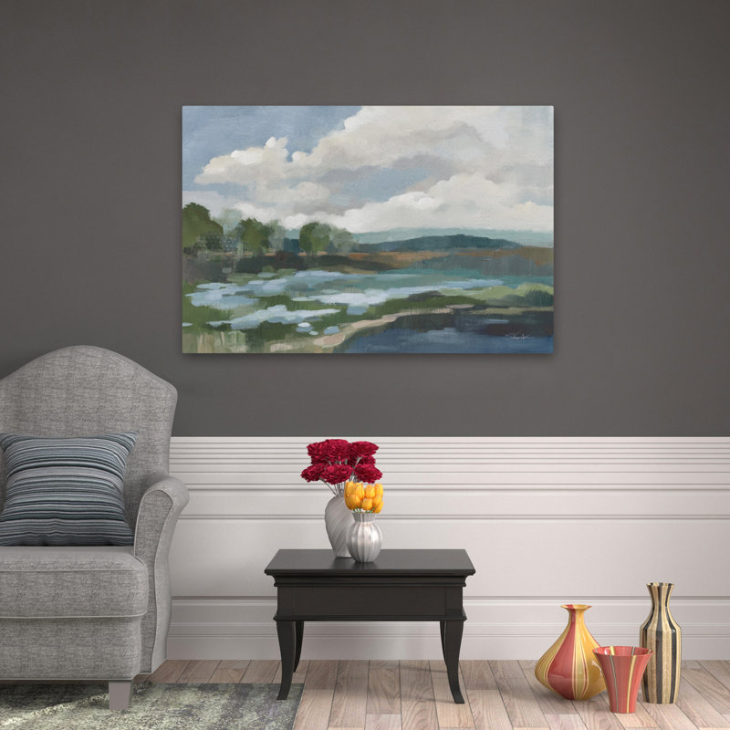Fleurs côtières bleu clair - Nuage bleu, H 48 po x l 32 po