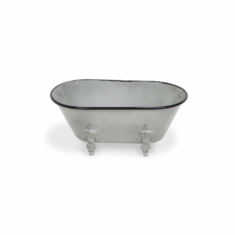 Sculpture décorative blanche, Gris, H 5 po x l 12 po x P 6,5 po