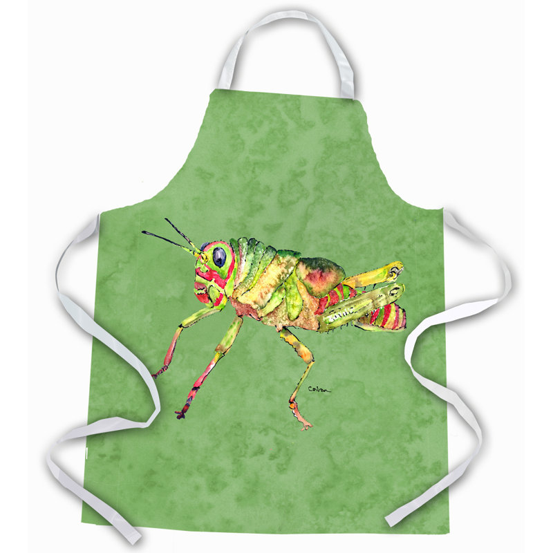 Tablier de sauterelle sur avacado, Vert / Jaune