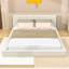 Grand lit plateforme tapissier en bois avec tête de lit-890168720