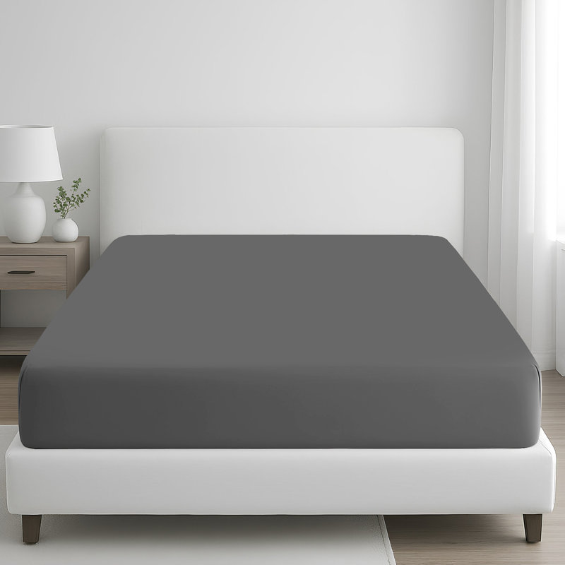 100% Cotton Flatweave Fitted Sheet, Double (4'6)