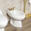 Kingston Brass Magellan Three-Handle Deck Mount Bidet Faucet with Brass Pop-Up-74417199