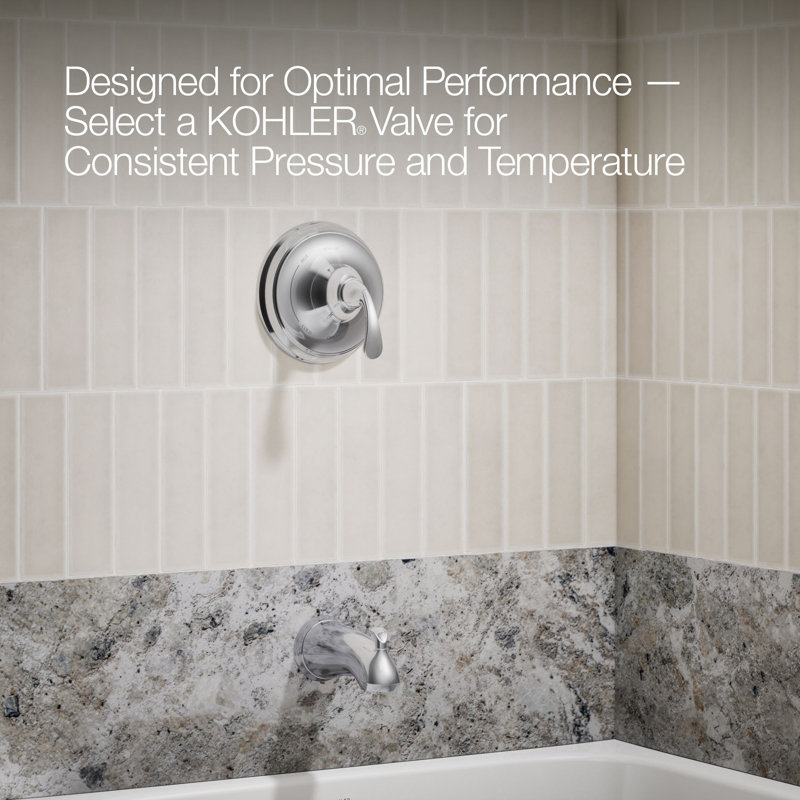 Forte Rite-Temp Bath And Shower Trim With Npt Spout And 1.75 Gpm Showerhead, Polished Chrome