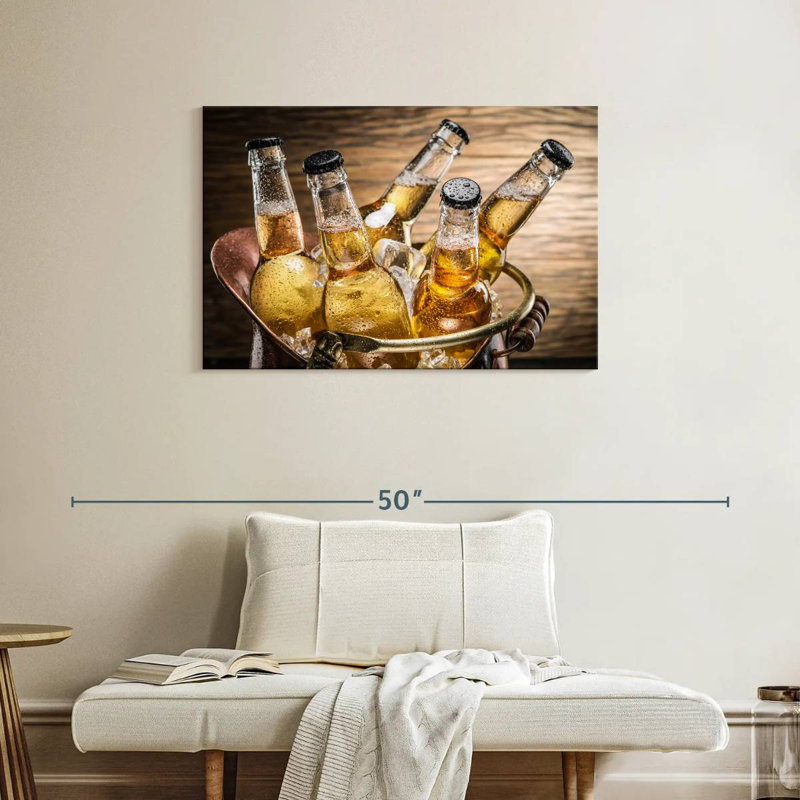 Yarlin Cold Beer Bottles, 24" H x 36" W