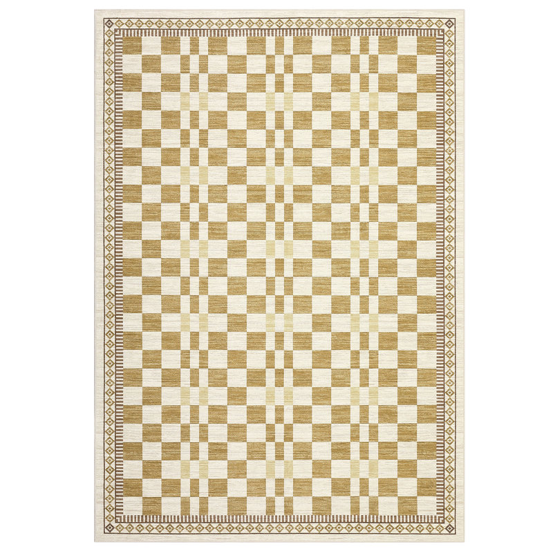 Washable Rugs for Living Room Modern Abstract Checkered Area Rugs Non Slip Carpet Indoor Stain Resistant Carpet for Dining Room Playroom Nursery