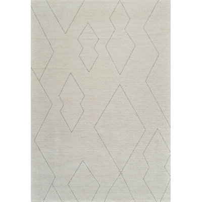 Rug Branch Nysa 5' x 8' (5'3" x 7'7") Beige/Cream Boho Indoor Area Rug, Modern, Medium Pile, Stain-Resistant Carpet - Living Room, Bedroom, Dining Room, and Kitchen