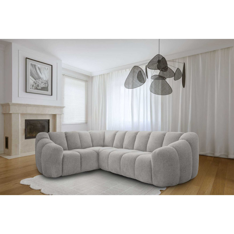 Shell Corner Sofa , Light Grey, Left Hand Facing