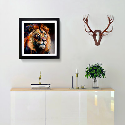Lion Palette Knife Painting No.1 - Framed Print