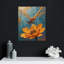 Libellule sur fleur, art mural encadré en bois, l 16 x L 20
