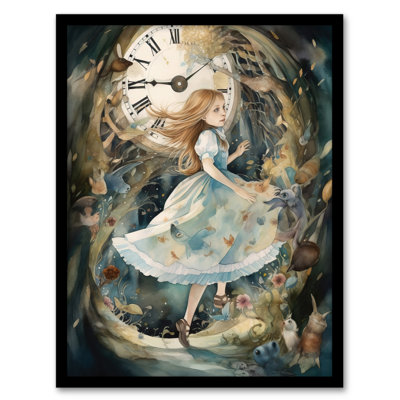 Meshka Alice In Wonderland Down The Rabbit Hole - Single Picture Frame Print