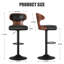 Bar Stools Set of 2 Seat Adjustable Height 62.2-85.1cm Bentwood Swivel Barstools with Back & Footrest - PU Leather Upholstered Bar Chair for Bar, Kitchen, Dining Room-522226693-529745439-529745436