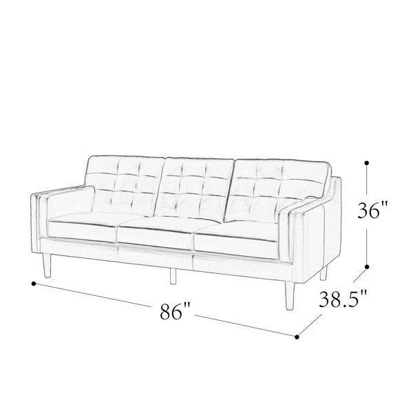 Steelside™ Oakland 86.5'' Leather Sofa & Reviews | Wayfair