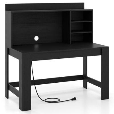Computer Desk with Built-In Electrical Outlet