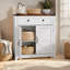 Armoire de rangement Farmhouse avec portes de grange et plateau en noyer