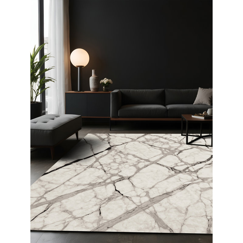 Tapis gris soyeux et moelleux, Carré 3 pi