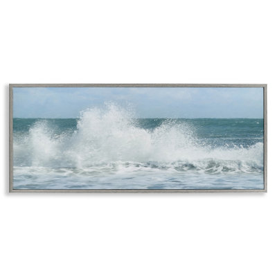 «Ocean Waves Crashing Foam Splash» par Lori Deiter - photographie à cadre flottant sur bois