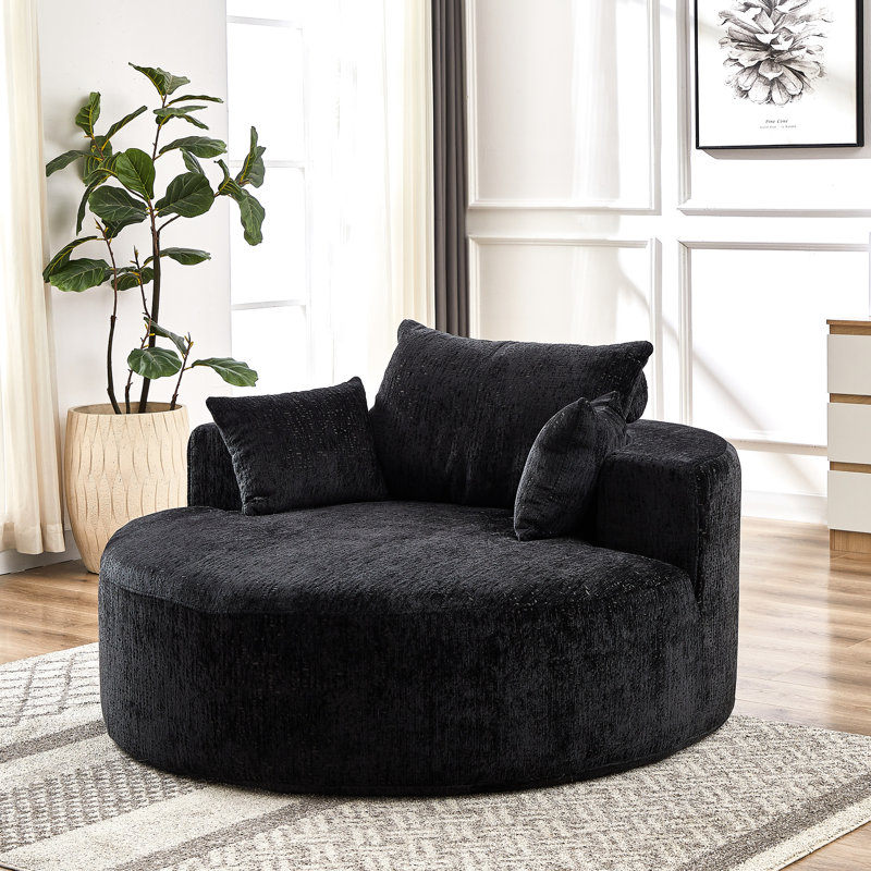 Canapé-lit simple en chenille de 55 pi pour salle de projection, installation facile, rembourrage en mousse noire, coussin