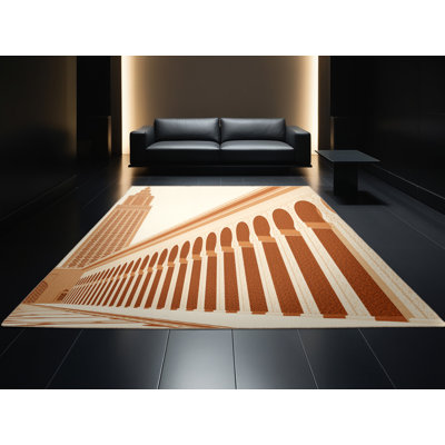 Tapis moelleux moelleux moelleux d'inspiration mondiale de la mosquée marocaine Carlingcott Casablanca - beige