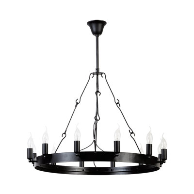 Wingo 12 - Light Waggon Wheel Chandelier