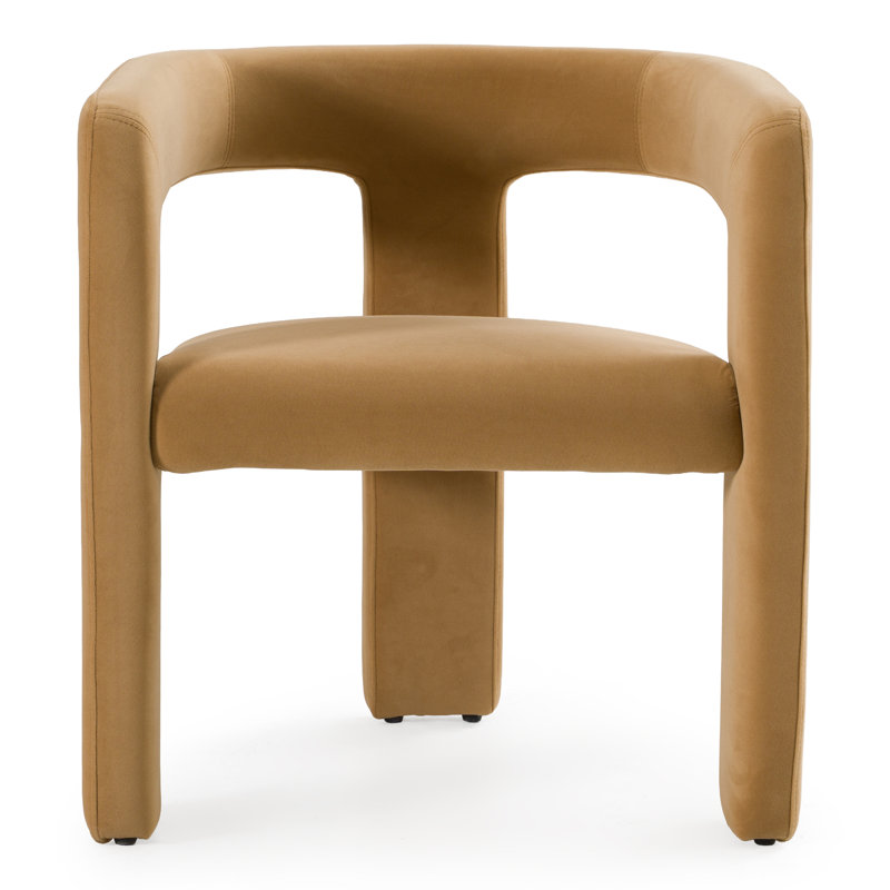Chaise en velours Stevie, Brun clair