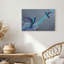 Art mural bleu sarcelle et mauve avec tourbillons abstraits et toile-1055130110