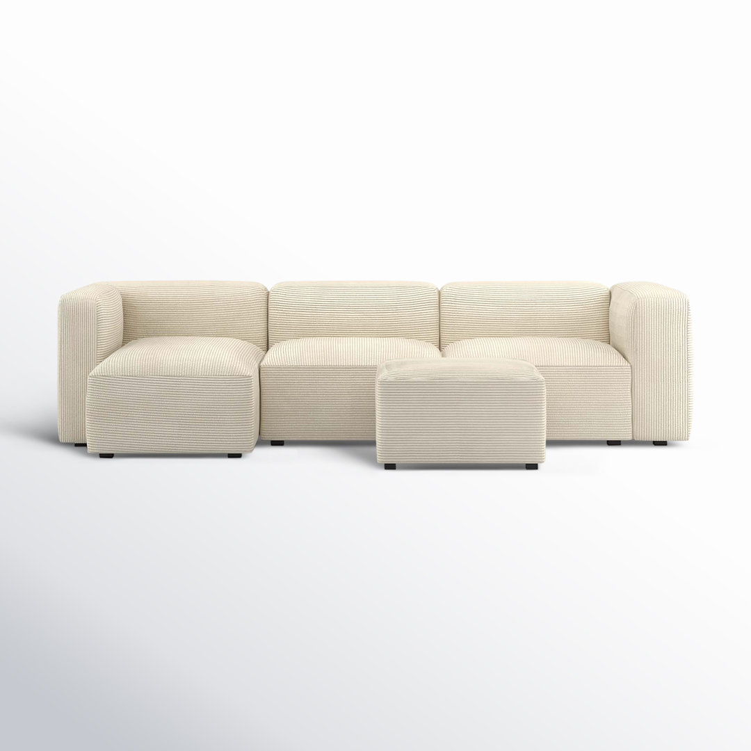 Vasilisa 4 - Piece Corduroy Sectional Mercury Row® 