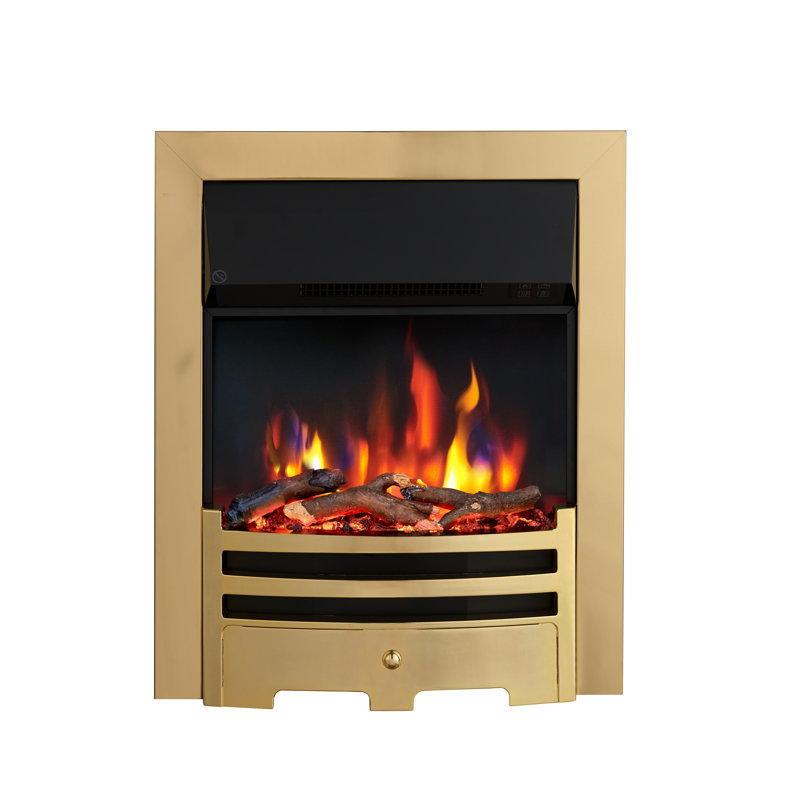 BAUHAUS FLAMEKO 23.3cm W Electric Fireplace Insert, Brass
