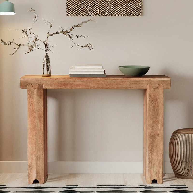 Table d'entrée en bois de manguier Farmhouse, Miel