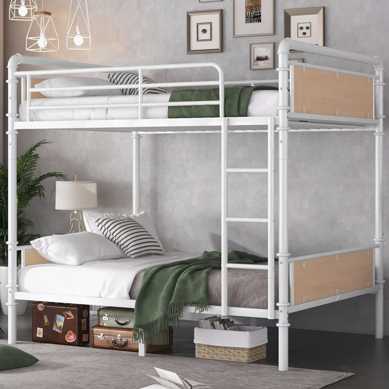 Metal Bed, Twin XL Over Twin XL, White