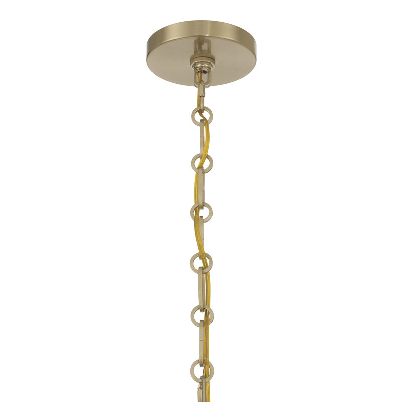 Lustre 6 lumières Crescent en laiton noble