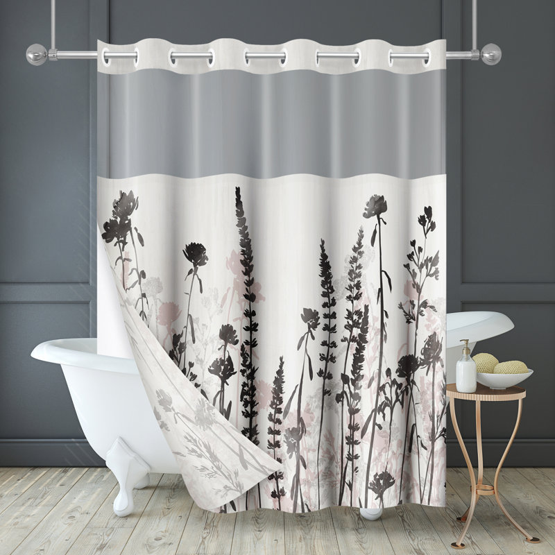  Rideau de douche 72X75 sans crochets - 100% polyester