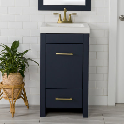 18.5" Single Bathroom Vanity With Cultured Marble Top