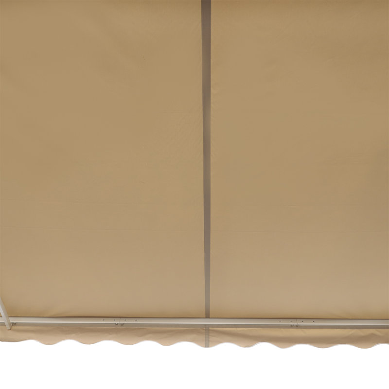 Manual Retraction Slope Patio Awning, Beige, 156" W  x 96" D