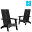  Indoor/Outdoor Modern Dual Slat Back Adirondack Style Chairs-88681447