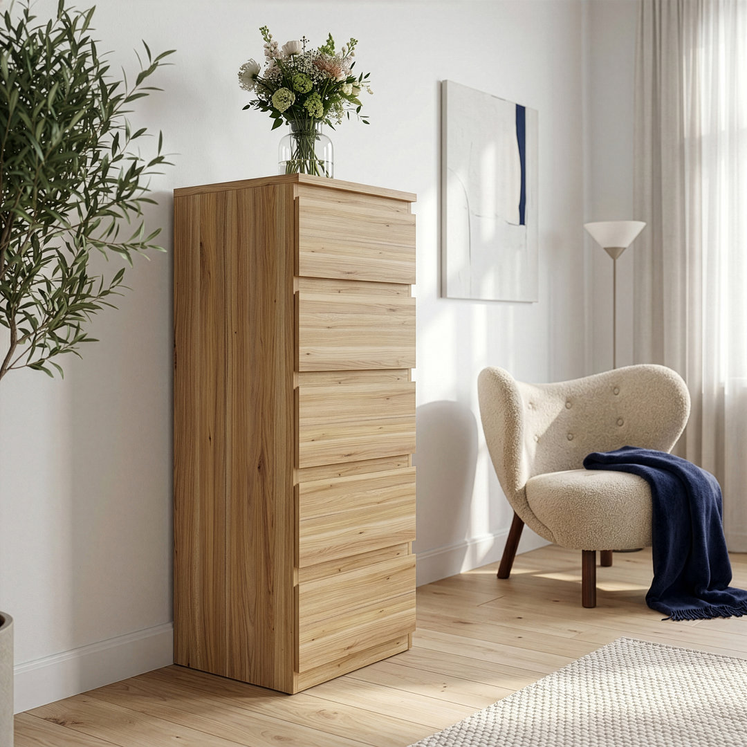 Edmore 5 Drawer Tall Narrow Chest