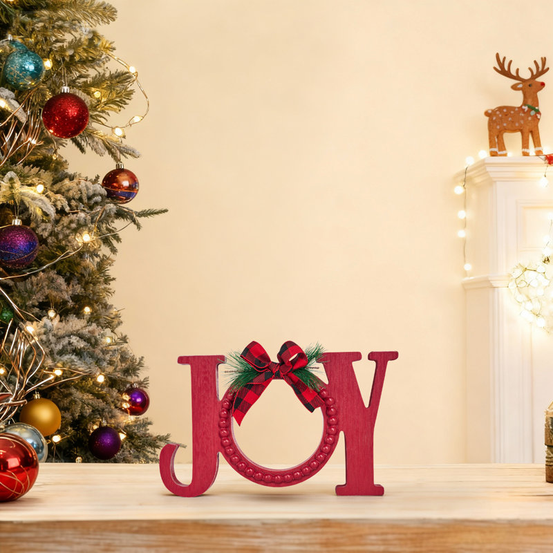 Noël «Joy» en bois 