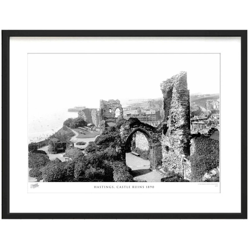 Hastings, Castle Ruins 1890 1 Piece Single Picture Frame Wall Art, 28cm H x 36cm W x 2.3cm D