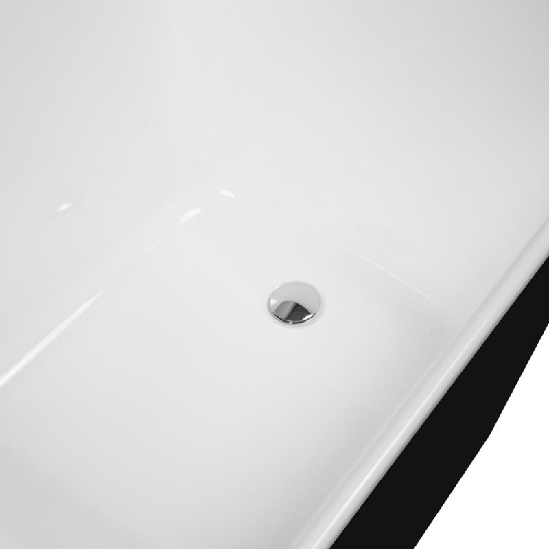 49'' Acrylic Freestanding Soaking Bathtub, Black