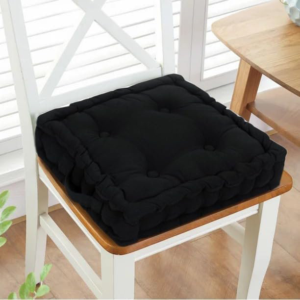 Samyo 45x45+10cm Box Cushion Seat Cushion, Black