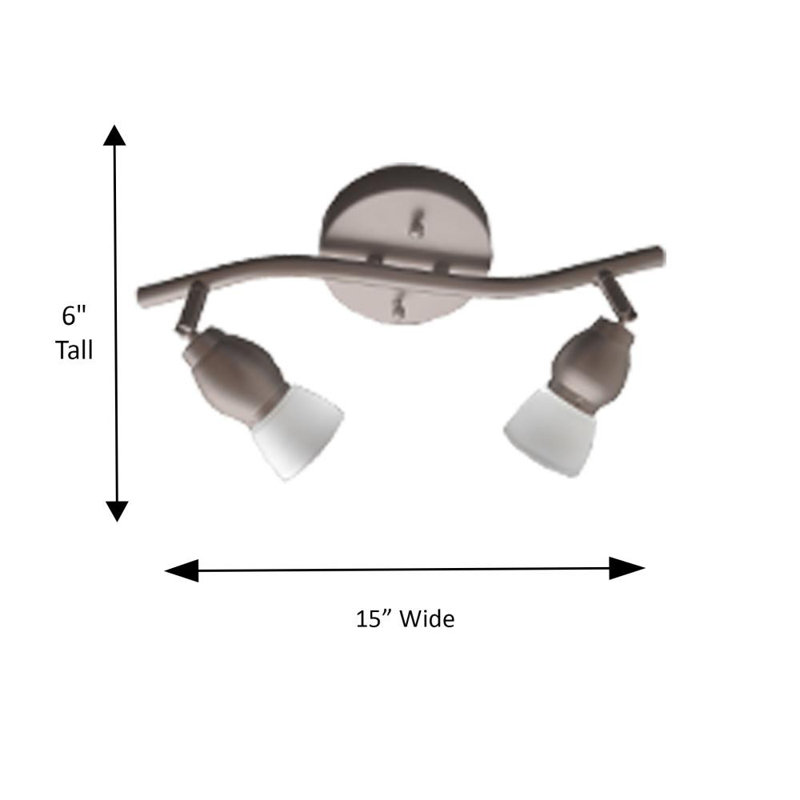 Bentley 15'' 2 -Light Fixed Track Track Kit, Brushed Pewter
