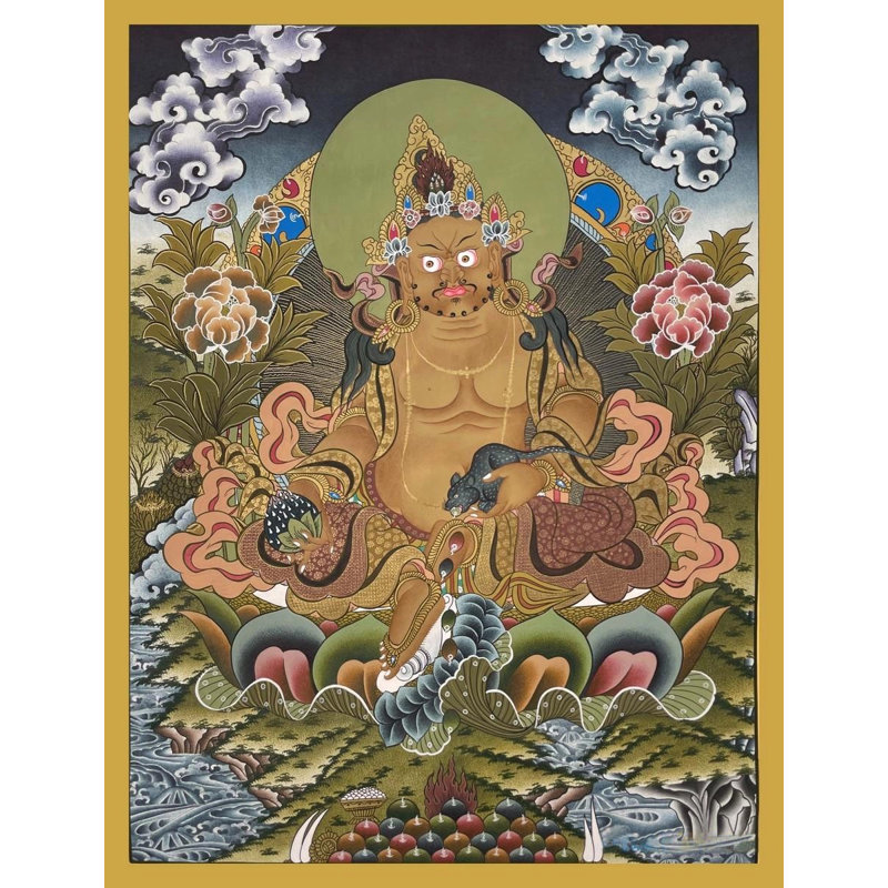 Dzambala ou Jambala Thangka (Brocadeless Thangka)